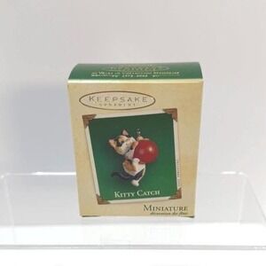 Vintage 2003 Hallmark Keepsake Miniature Kitty Catch Christmas Ornament New